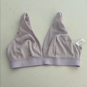 Skin Purple Triangle Bralette with Wide Straps